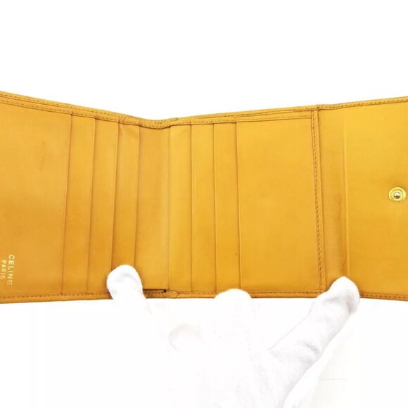Celine W Wallet Macadam Beige PVC x Leather Authentic USED - Picture 6 of 10